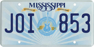 MS license plate JOI853