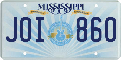 MS license plate JOI860