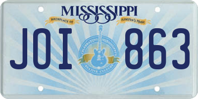 MS license plate JOI863