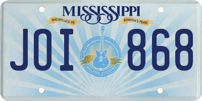 MS license plate JOI868