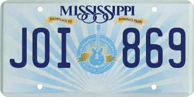 MS license plate JOI869