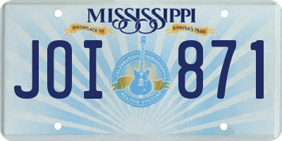 MS license plate JOI871