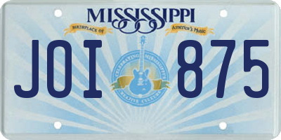 MS license plate JOI875