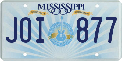 MS license plate JOI877