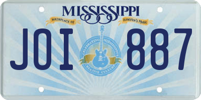 MS license plate JOI887