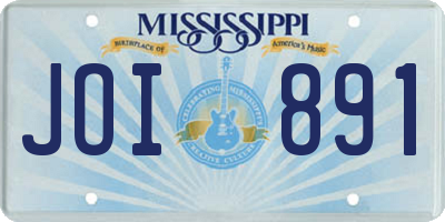 MS license plate JOI891
