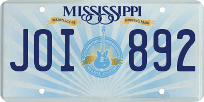 MS license plate JOI892