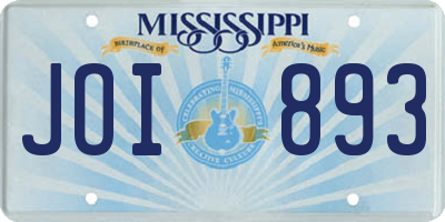 MS license plate JOI893