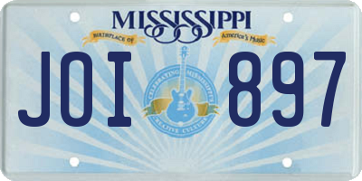 MS license plate JOI897