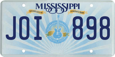 MS license plate JOI898