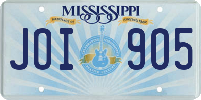 MS license plate JOI905