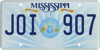 MS license plate JOI907