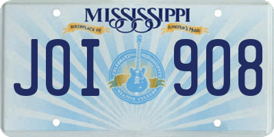 MS license plate JOI908