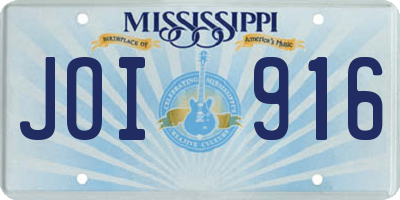 MS license plate JOI916