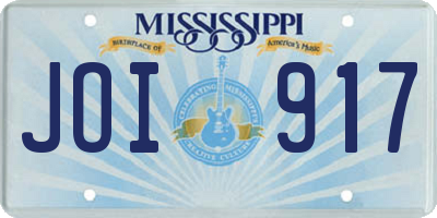 MS license plate JOI917