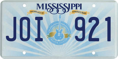 MS license plate JOI921