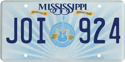 MS license plate JOI924
