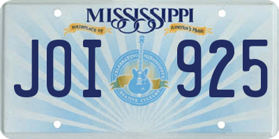 MS license plate JOI925