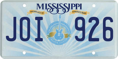 MS license plate JOI926