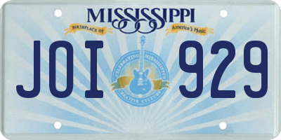 MS license plate JOI929