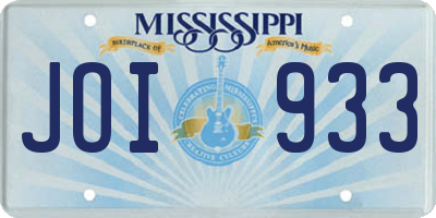 MS license plate JOI933