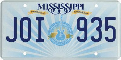 MS license plate JOI935