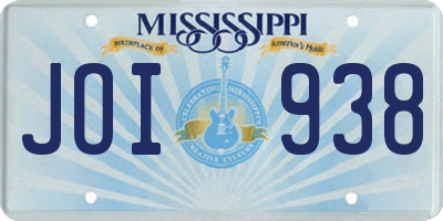 MS license plate JOI938