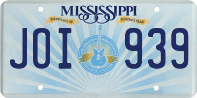 MS license plate JOI939