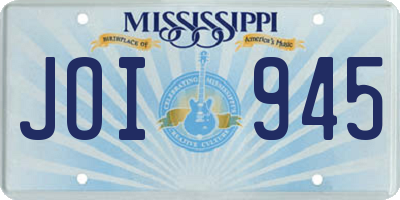 MS license plate JOI945