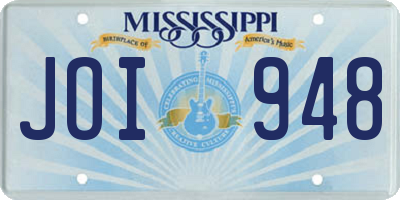 MS license plate JOI948