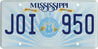 MS license plate JOI950