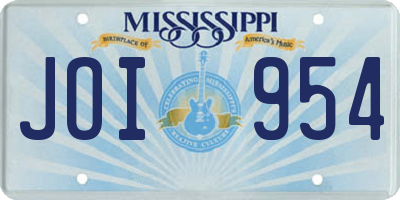 MS license plate JOI954