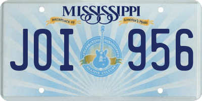 MS license plate JOI956