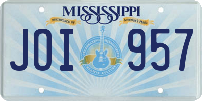 MS license plate JOI957