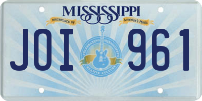 MS license plate JOI961