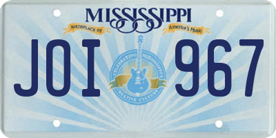 MS license plate JOI967