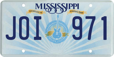 MS license plate JOI971
