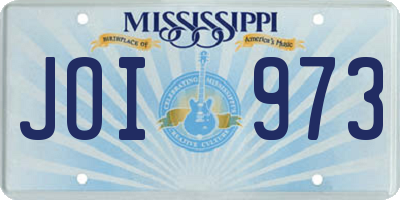 MS license plate JOI973