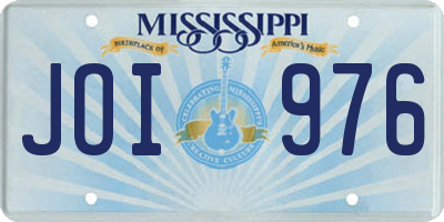 MS license plate JOI976