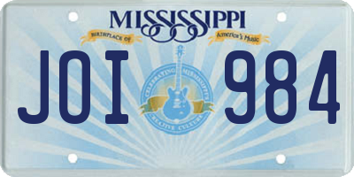 MS license plate JOI984