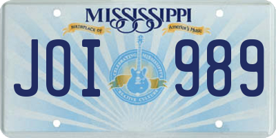 MS license plate JOI989