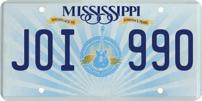 MS license plate JOI990