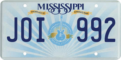 MS license plate JOI992