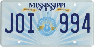 MS license plate JOI994