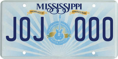 MS license plate JOJ000
