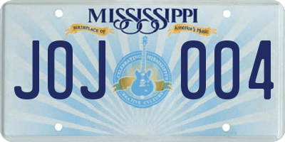 MS license plate JOJ004
