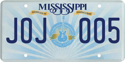 MS license plate JOJ005