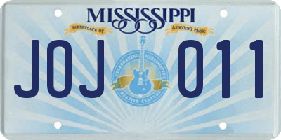 MS license plate JOJ011