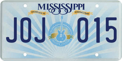MS license plate JOJ015