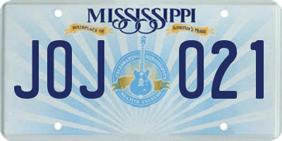 MS license plate JOJ021
